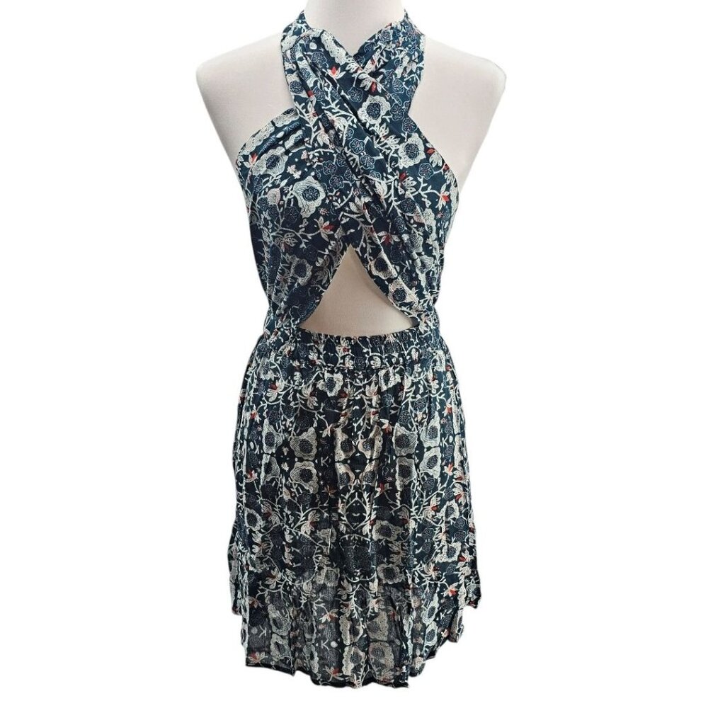 Raga Womens L Blue Cora Wrap Halter Dress - Picture 4 of 16